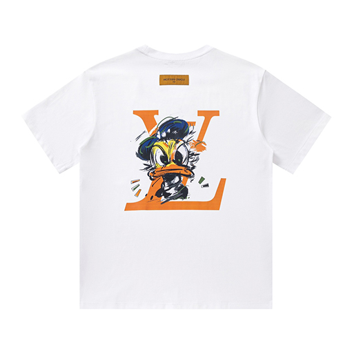 ルイヴィトン 水絵落書きドナルドダックプリント半袖tシャツ