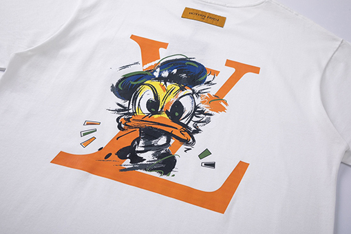 ルイヴィトン 水絵落書きドナルドダックプリント半袖tシャツ