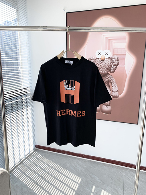 エルメス 24新商品 プリント 半袖Tシャツ