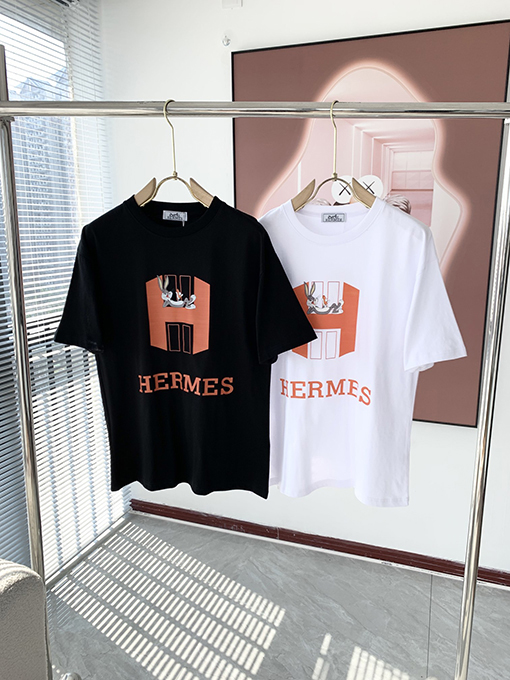 エルメス 24新商品 プリント 半袖Tシャツ