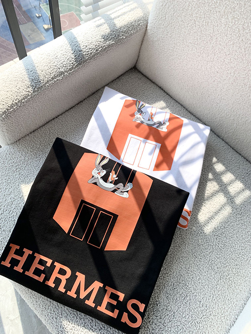 エルメス 24新商品 プリント 半袖Tシャツ