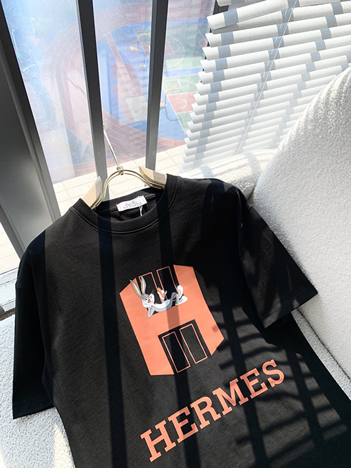 エルメス 24新商品 プリント 半袖Tシャツ