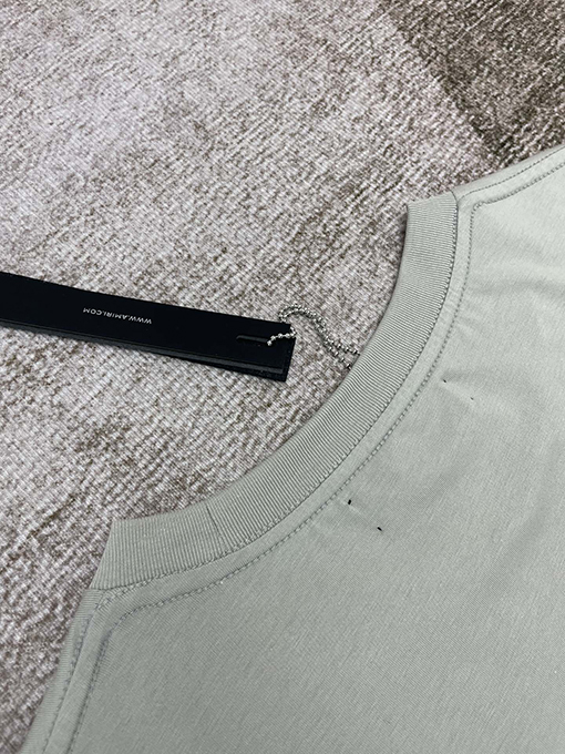 アミリ コットン通気性プリント半袖Tシャツ