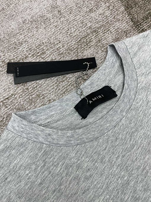 アミリ コットン新しいラウンドネック半袖Tシャツ