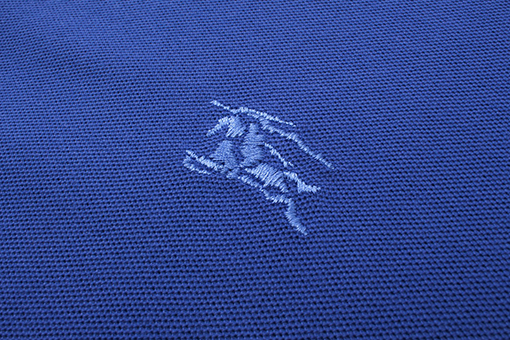 バーバリー ネックラインストライプステッチ刺繍ポロシャツ
