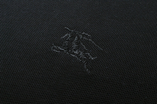 バーバリー 襟ストライプサイド刺繍ポロシャツ
