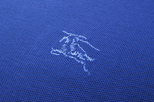 バーバリー 襟ストライプサイド刺繍ポロシャツ