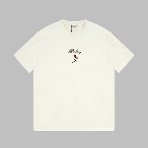 バーバリー 新しいバラの刺繍半袖Tシャツ
