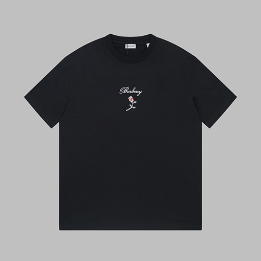 バーバリー 新しいバラの刺繍半袖Tシャツ