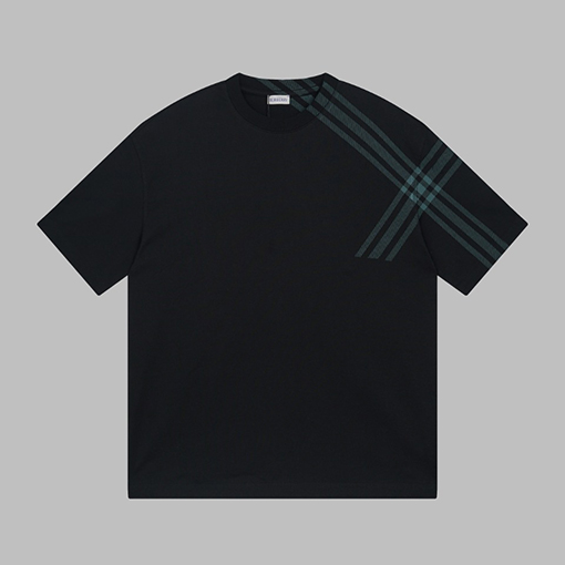 バーバリー 年賀シリーズチェック柄袖コットン半袖Tシャツ