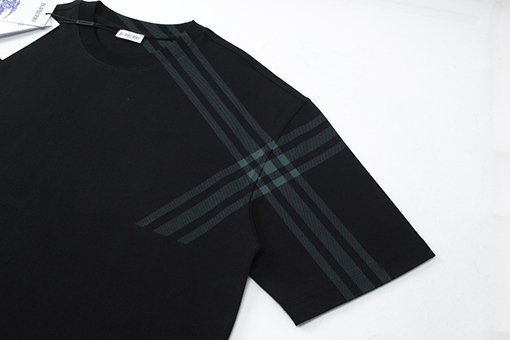 バーバリー 年賀シリーズチェック柄袖コットン半袖Tシャツ