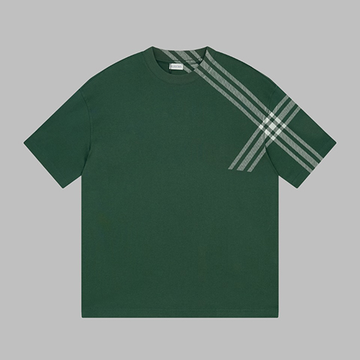 バーバリー 年賀シリーズチェック柄袖コットン半袖Tシャツ