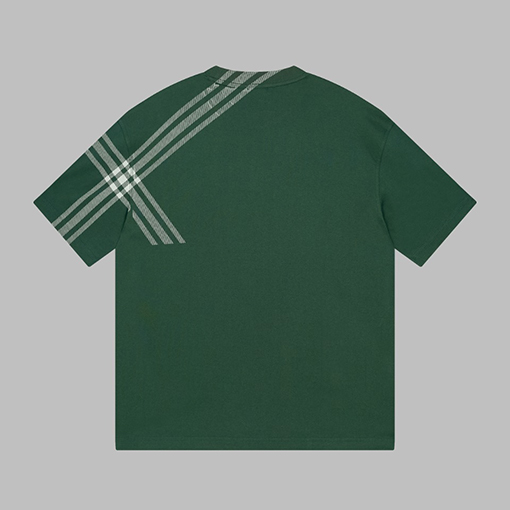 バーバリー 年賀シリーズチェック柄袖コットン半袖Tシャツ