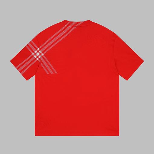 バーバリー 年賀シリーズチェック柄袖コットン半袖Tシャツ