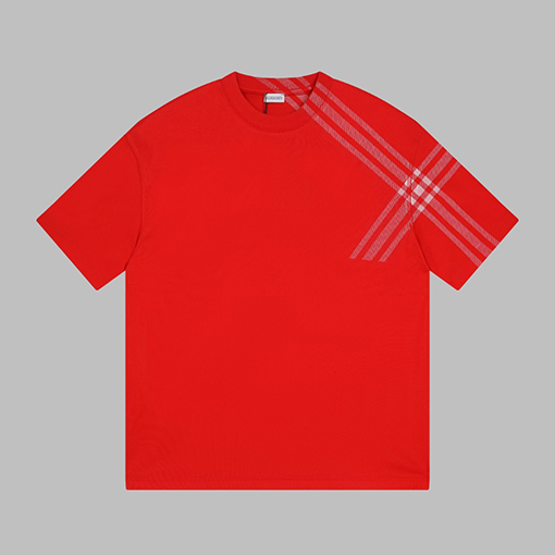 バーバリー 年賀シリーズチェック柄袖コットン半袖Tシャツ