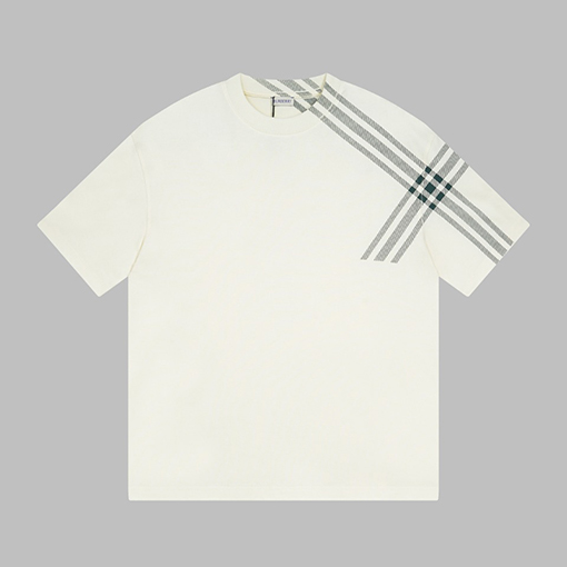 バーバリー 年賀シリーズチェック柄袖コットン半袖Tシャツ