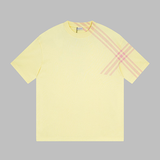 バーバリー 年賀シリーズチェック柄袖コットン半袖Tシャツ