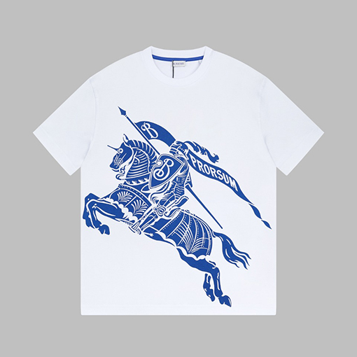 バーバリー スーパーコピー 新しいラウンドネックプリント半袖Tシャツ