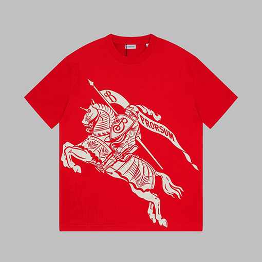 バーバリー スーパーコピー 新しいラウンドネックプリント半袖Tシャツ