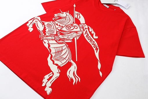 バーバリー スーパーコピー 新しいラウンドネックプリント半袖Tシャツ