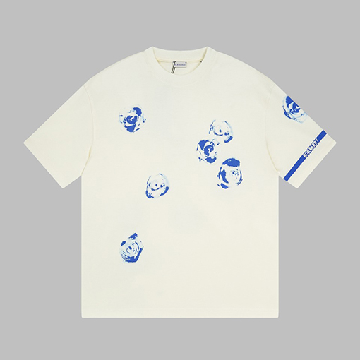バーバリーコピー 新作ローズプリント半袖Tシャツ