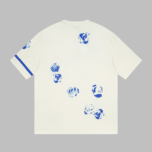 バーバリーコピー 新作ローズプリント半袖Tシャツ