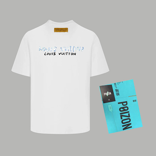 ルイヴィトン 個性なプリントラウンドネック半袖Tシャツ