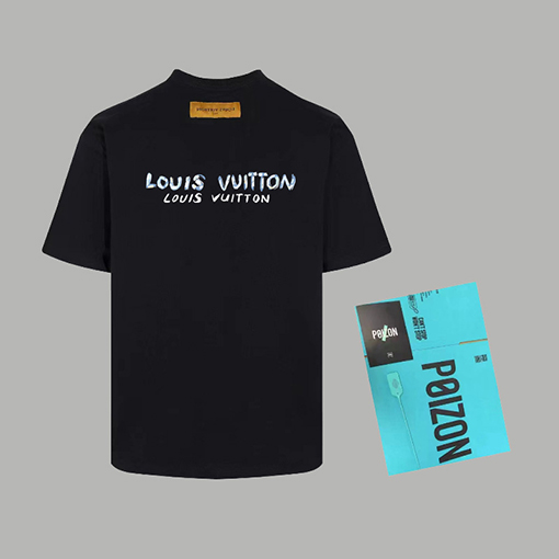 ルイヴィトン 個性なプリントラウンドネック半袖Tシャツ