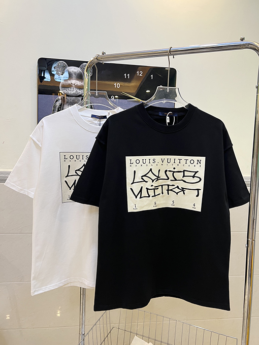 ルイヴィトン サイン入り刺繍半袖Tシャツ