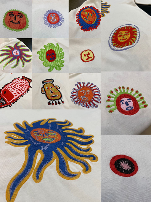 ルイヴィトン プリントロゴ刺繍半袖シャツ