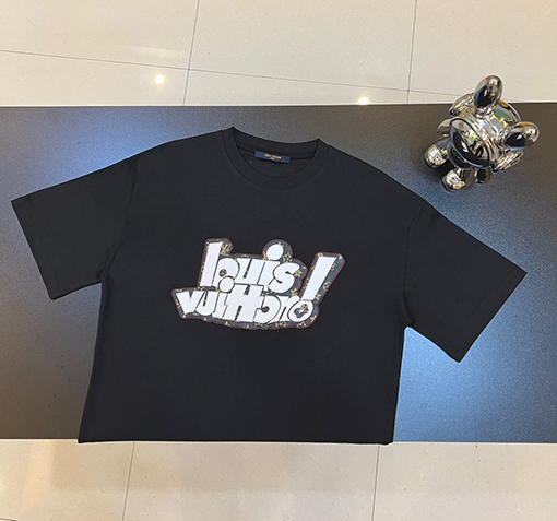 ルイヴィトン フロントレザー半袖Tシャツ