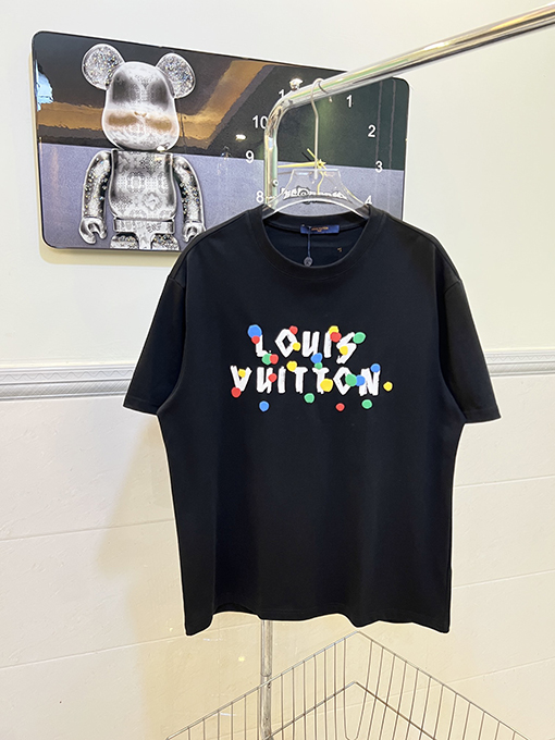 ルイヴィトン カラフルなドットフォーム文字プリント半袖Tシャツ
