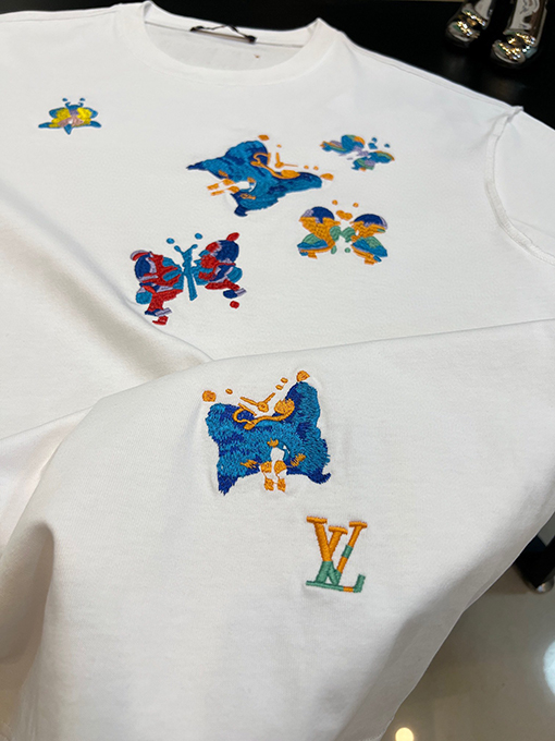 ルイヴィトン 刺繍ファッション個性半袖Tシャツ