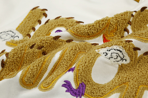 ルイヴィトン 毛巾で刺繍された龍年のゆったりとした広めのショートスリーブシャツ