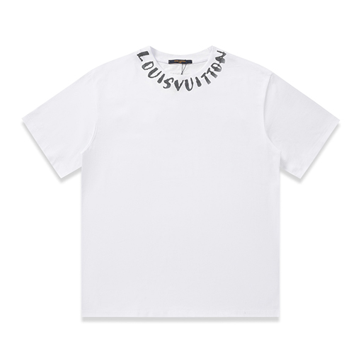 ルイヴィトン オフセット印刷された新しいラウンドネック半袖Tシャツ