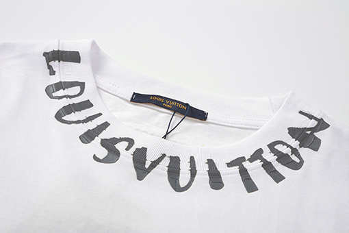 ルイヴィトン オフセット印刷された新しいラウンドネック半袖Tシャツ