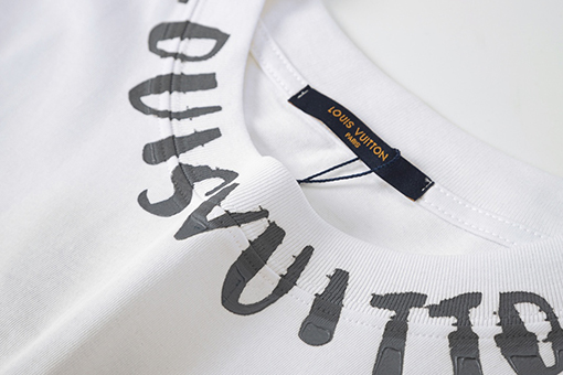 ルイヴィトン オフセット印刷された新しいラウンドネック半袖Tシャツ