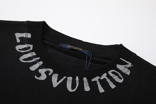 ルイヴィトン オフセット印刷された新しいラウンドネック半袖Tシャツ