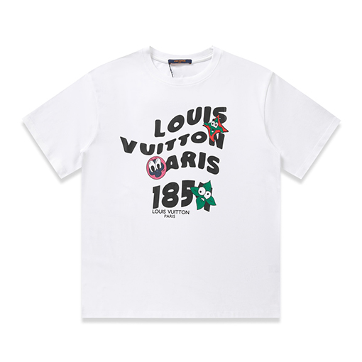 ルイヴィトン 新しいプリントラウンドネック半袖Tシャツ