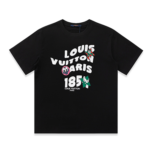 ルイヴィトン 新しいプリントラウンドネック半袖Tシャツ