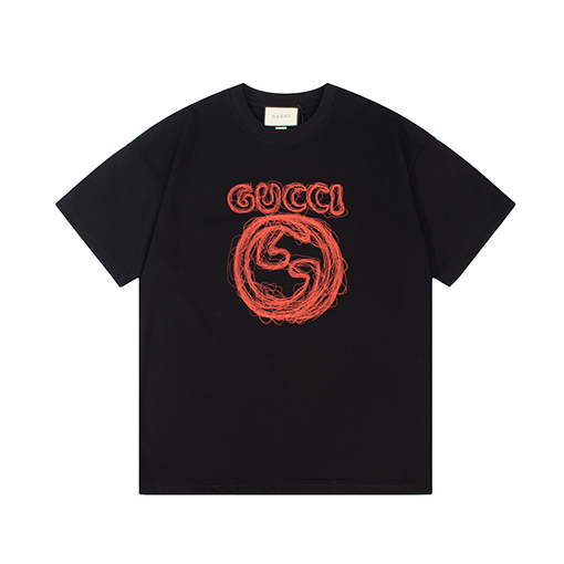 グッチ  デジタルプリントラインアルファベットロゴ半袖Tシャツ