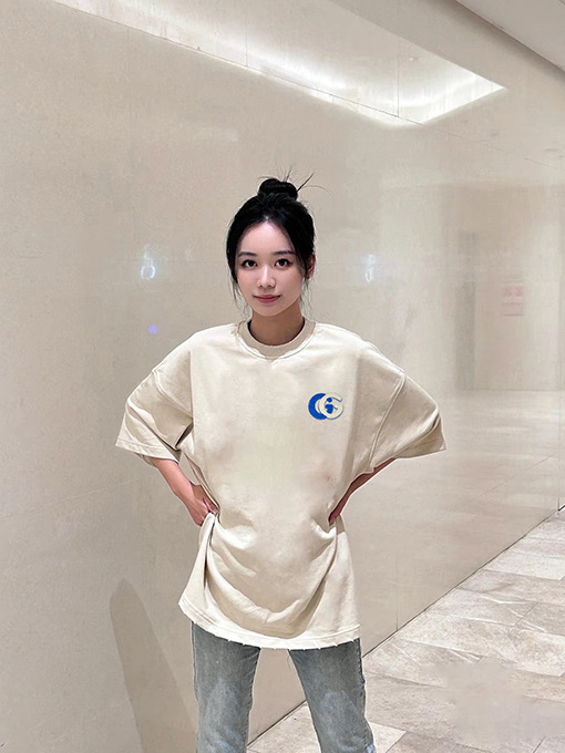 グッチ  刺繍アルファベットロゴ男女同款半袖tシャツ