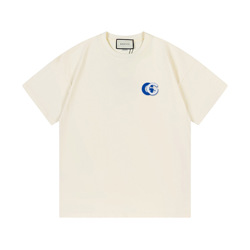 グッチ  刺繍アルファベットロゴ男女同款半袖tシャツ