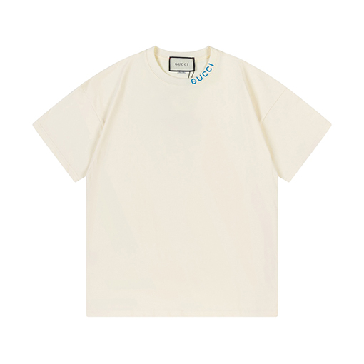 グッチ  立体凸ゴムアルファベットロゴ男女同款半袖tシャツ
