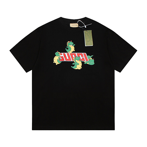 グッチ  漫画柄のアルファベットプリント半袖Tシャツ
