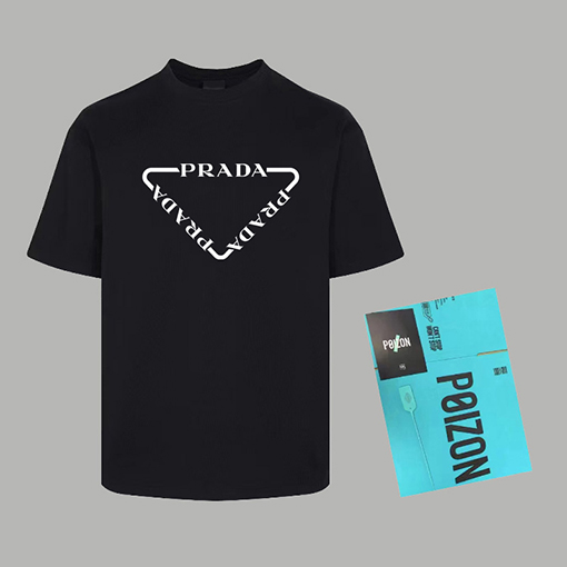 プラダ 新しいラウンドネックファッション個性的な半袖Tシャツ