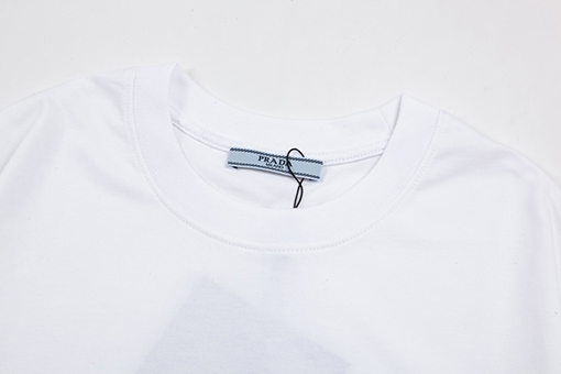 プラダ 刺繍カスタム三角章アルファベットロゴ半袖tシャツ