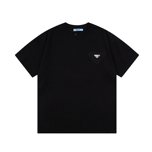 プラダ 刺繍カスタム三角章アルファベットロゴ半袖tシャツ