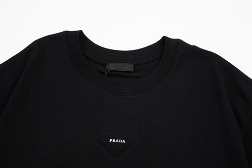 プラダ プリント文字ロゴ男女同款半袖tシャツ