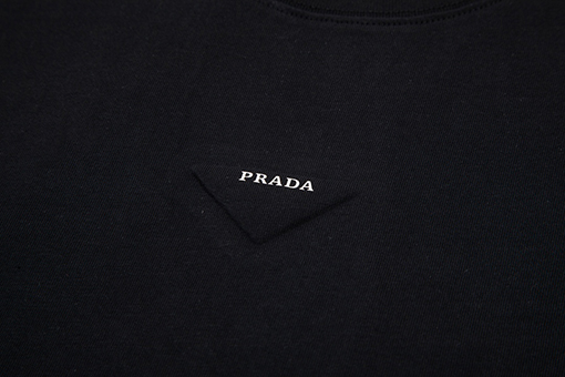 プラダ プリント文字ロゴ男女同款半袖tシャツ